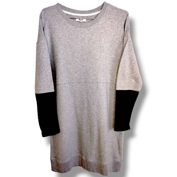 Madewell Women's Sweatshirt Dress Tunic Gray‎ Long Sleeves Pullover Banded Hem S - Picture 2 of 10